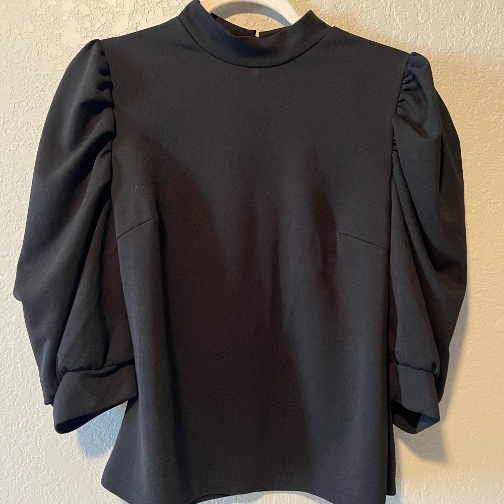 Black Casual Formal Blouse – Large 🖤✨
